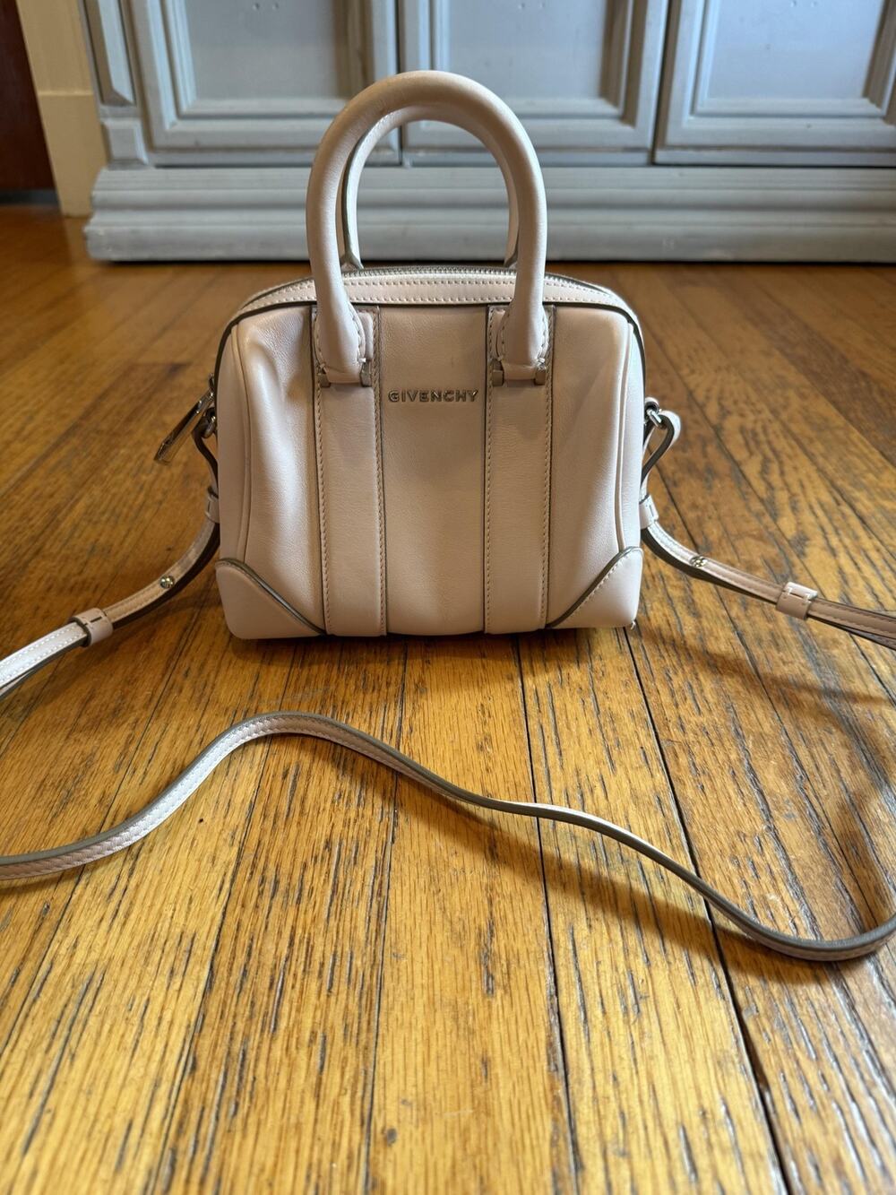 Givenchy Lucrezia Mini Satchel Womens Blush Leather Crossbody Made in Italy